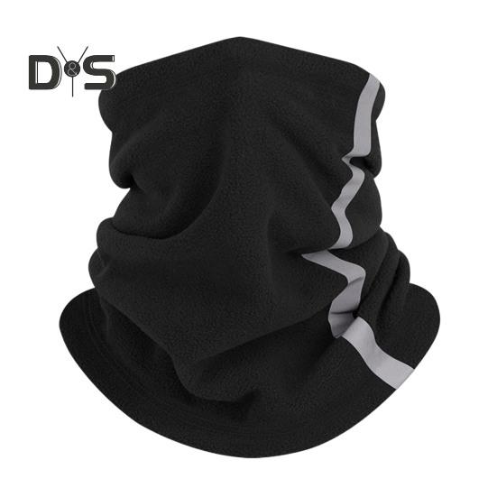

Шарф из флиса с завязкой по краю, унисекс, легкий зимний шарф для верховой езды, катания на лыжах, путешествий, теплый, однотонный, для шеи 25*30cm чёрный
