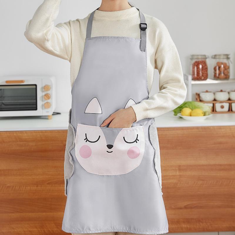 Resistant Oil Waterproof Polyester Oxford Stripeds Apron Wipe Kitchens Hand