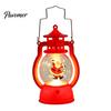 Kids Bedside Night Lamp Christmas Lantern Light, Retro Santa/Snowman/Tree Handheld Oil with Vintage Style Pony Warm LED, Cute Holiday Tabletop Decor,