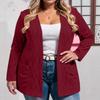 Women's Fashion Casual Plus Size Solid Color Long Sleeve Jacket