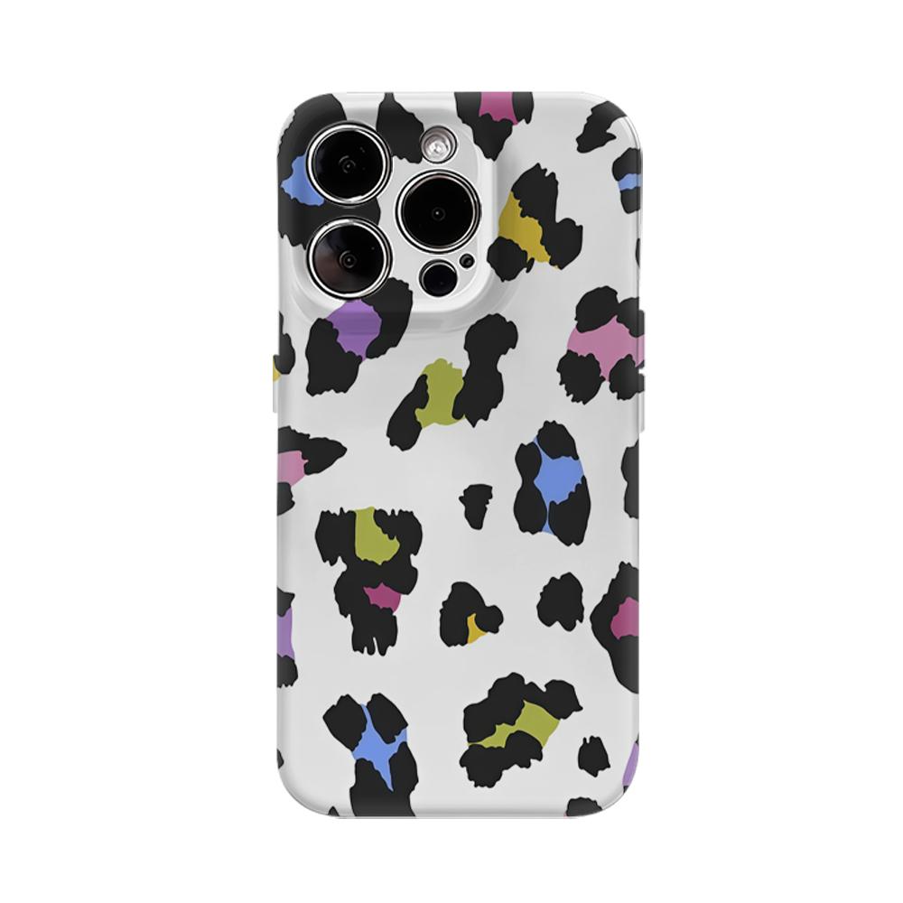 Colorful Leopard Spots Phone Case for IPhone 17AIR 16E 16 15 14 13 12 11 17 Pro Max Plus Double-layer Back Cover