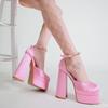 Taglia Grande 42 Nuove Scarpe con Tacco Donna Moda Mary Janes Retrò Sandali con Tacco Chunky Piattaforma Primavera Scarpe Base per Abito Festa Matrimonio Donna
