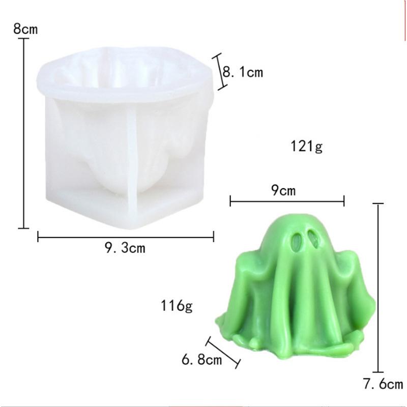 Halloween Ghost Candle Mold Crafts Gypsum Resin Making Silicone Mold DIY Pumpkin Ghost Modeling Decoration Kitchen Mold