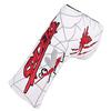 Putter cover head cover magnetic closure pin type spider embroidery black red white (white)