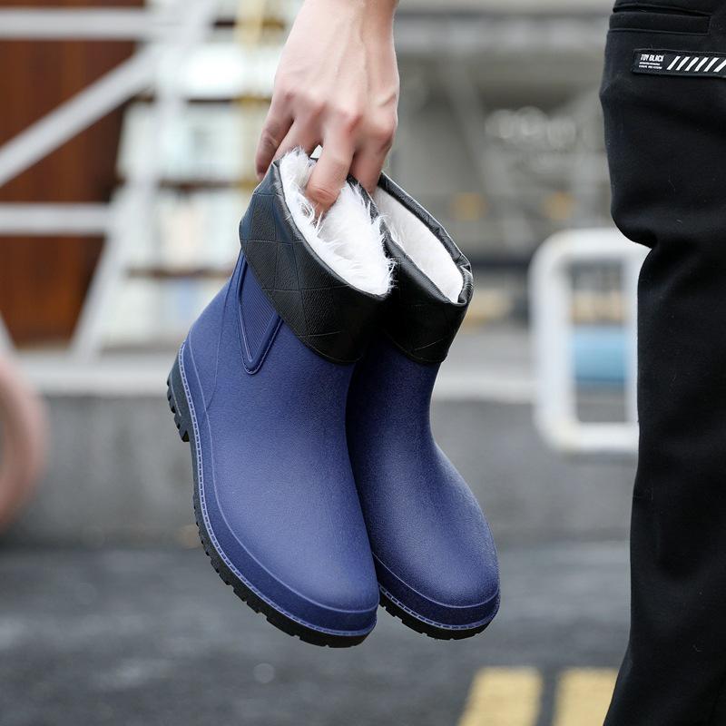 Verschleißfeste, rutschfeste Wasserschuhe für Herren: Ganzjahres-Regenstiefel zum Angeln, für die Küche und die Autowäsche