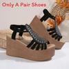 Roman Sandals Women Summer Thick Sole Platform With Elastic Band For Casual Wear