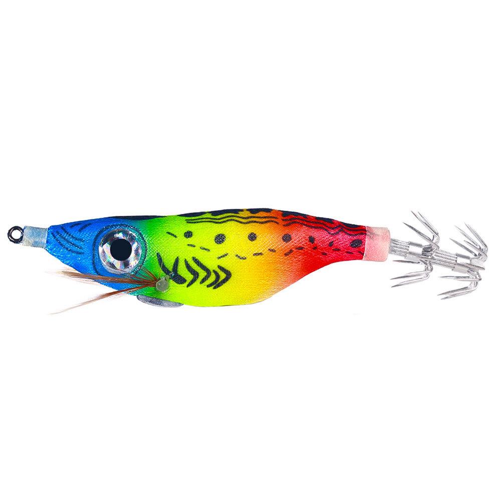 10CMLuminous Wood Shrimp9GSet of Big Eye Shrimp Lure Bait Squid Hook High Simulation Bait Night Fishing Bass Special for Bluefis