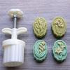 White Moon Cake Mould Plastic Embossed Stamp Mold Lilies of The Valley Mooncake Mold  Kitchen