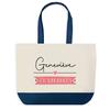 Tote bag - PLANETEE - Geneviève en Vacances - Fond bleu - Coton 40x45 cm - Grand format