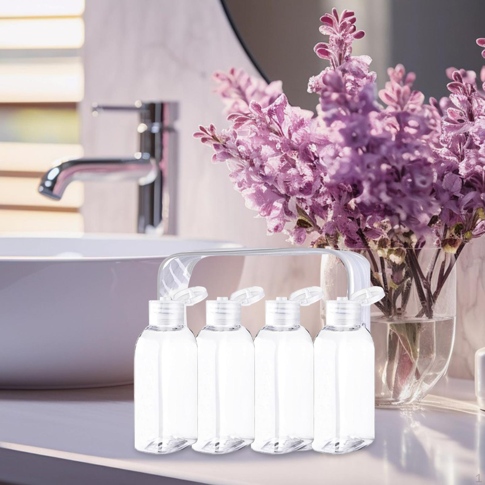 

4 Pieces Travel Bottles for Toiletries Containers 100ml Leakproof Hair Oil коричневий