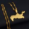 Anniyo Uzbekistan Map Pendant Necklaces Gold Color Jewelry Ozbekiston Patriotic Maps  #214921