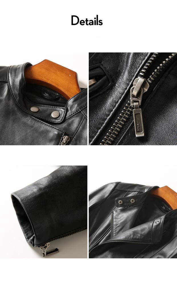 JINLUN Leather Rider Lambskin Genuine Leather Coat Women's Jacket, Leather,