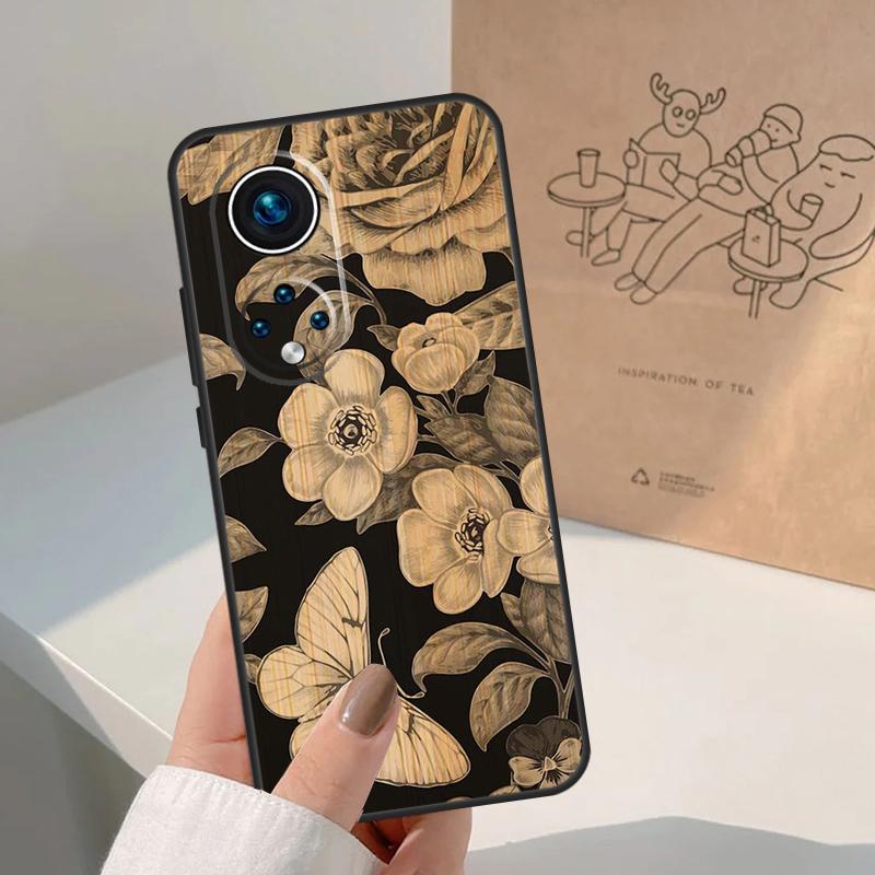 Tree Flower Bamboo Wood For Honor Magic 8 5 6 7 Pro Case For Honor 400 200 Lite 50 70 90 X8c X8b X9a X9b X9c X9d Win