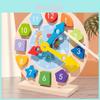 Educational Wooden Clock Model With Magnetic Numbers For Preschool Kids Toy