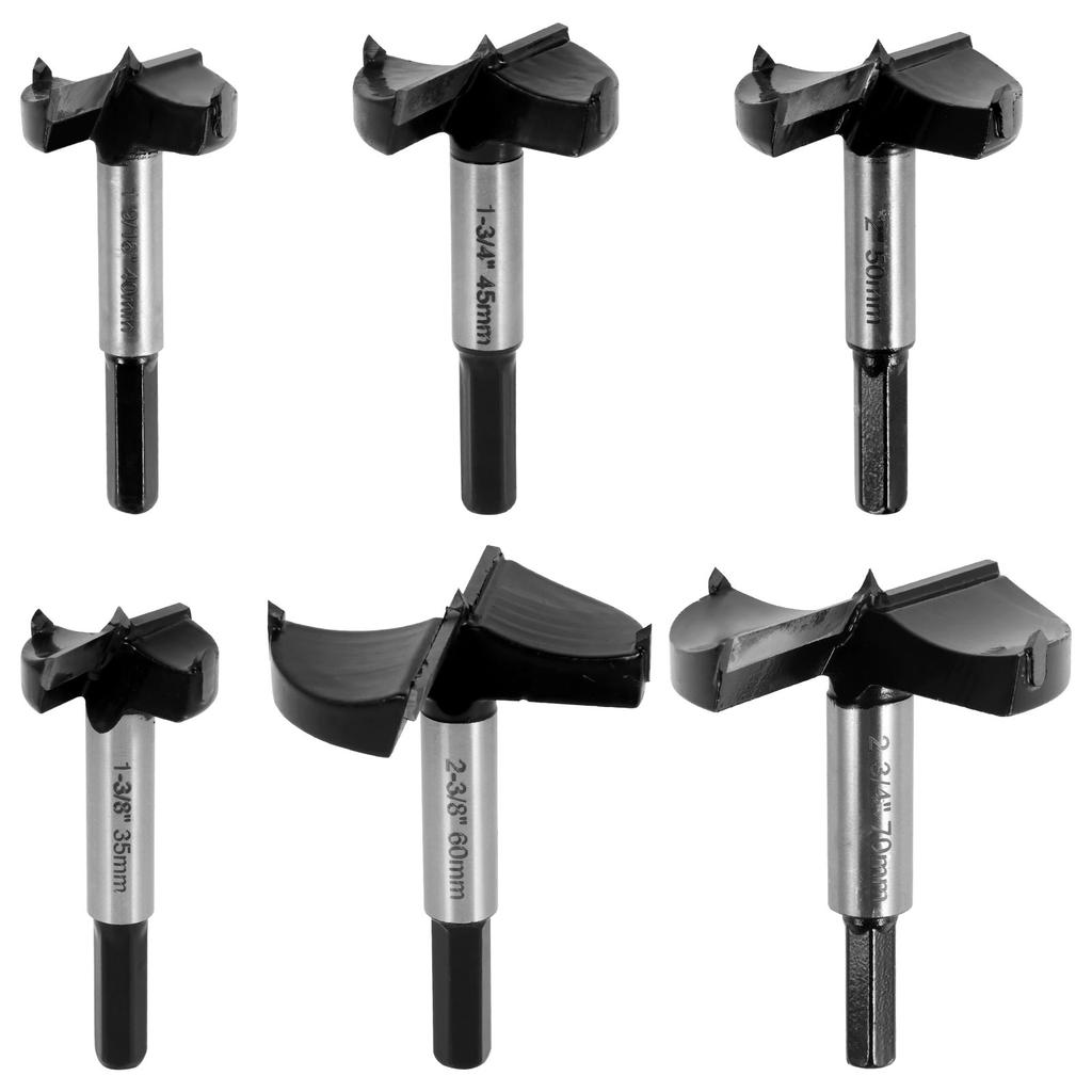 1 to 15Pcs Drill Bit Hinge Boring Bit Hole Saw Cutter Hex 1/4in Shank Woodworking Tool Woodworking Drill Bit Hole Cutting Tool