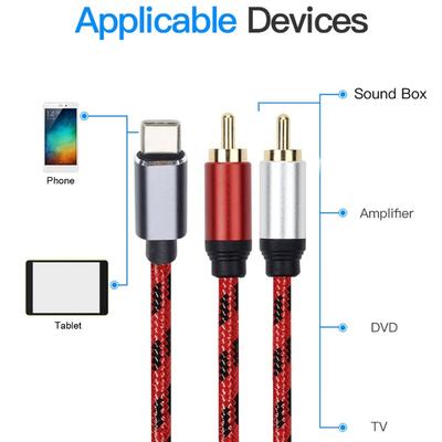 Plug and Play Type C Male To 2RCA  Male Audio Cable Male To Male Y Splitter Cable  Tablet