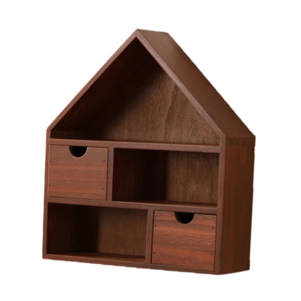 Wooden Display Case Vintage Wall Mounted Curio Cabinet Organizer Shelf for Figures Collectibles and Room Decor