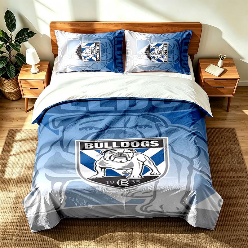 Canterbury Bankstown Bulldogs (19) 3pc Set Suitable for Master Bedrooms Soft and Comfortable an Ideal Gift for Family and Friends Includes One Duvet C