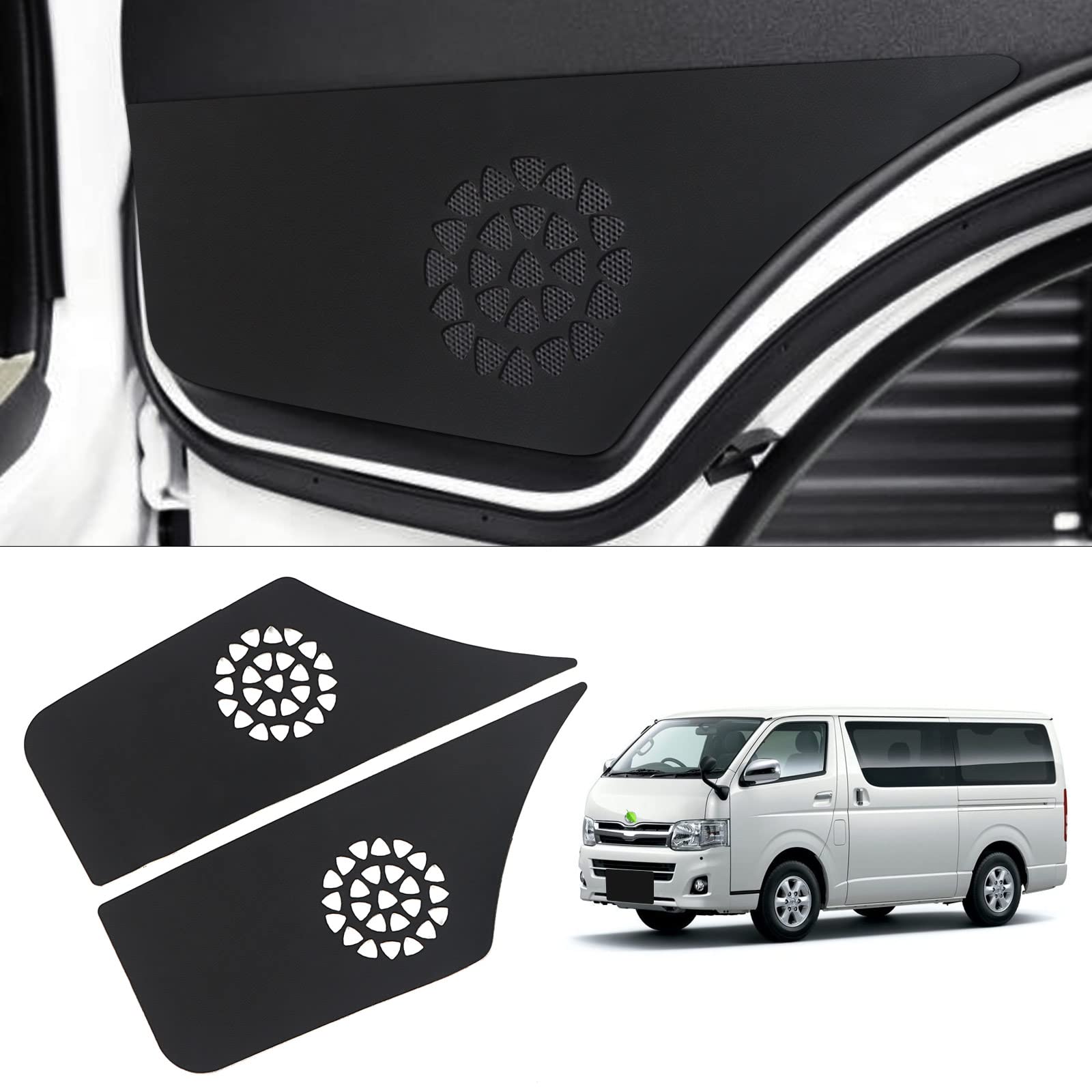 

GIMUYA Защитные накладки на пороги для Toyota Hiace, Regius Ace и 5-го поколения, комплект из 2 штук, для водителя и пассажира, из ПУ, защита от царапин и пятен, внутренняя отделка, для тюнинга автомобиля чёрный