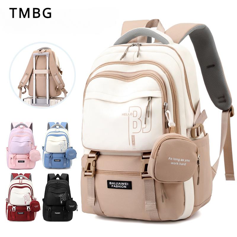 Frühling und Herbst Neue Schulranzen für Grundschüler der 3. bis 6. Klasse für Mädchen, leichter Rucksack für Teenager, wasserdichte Schulranzen aus Nylon für Jungen