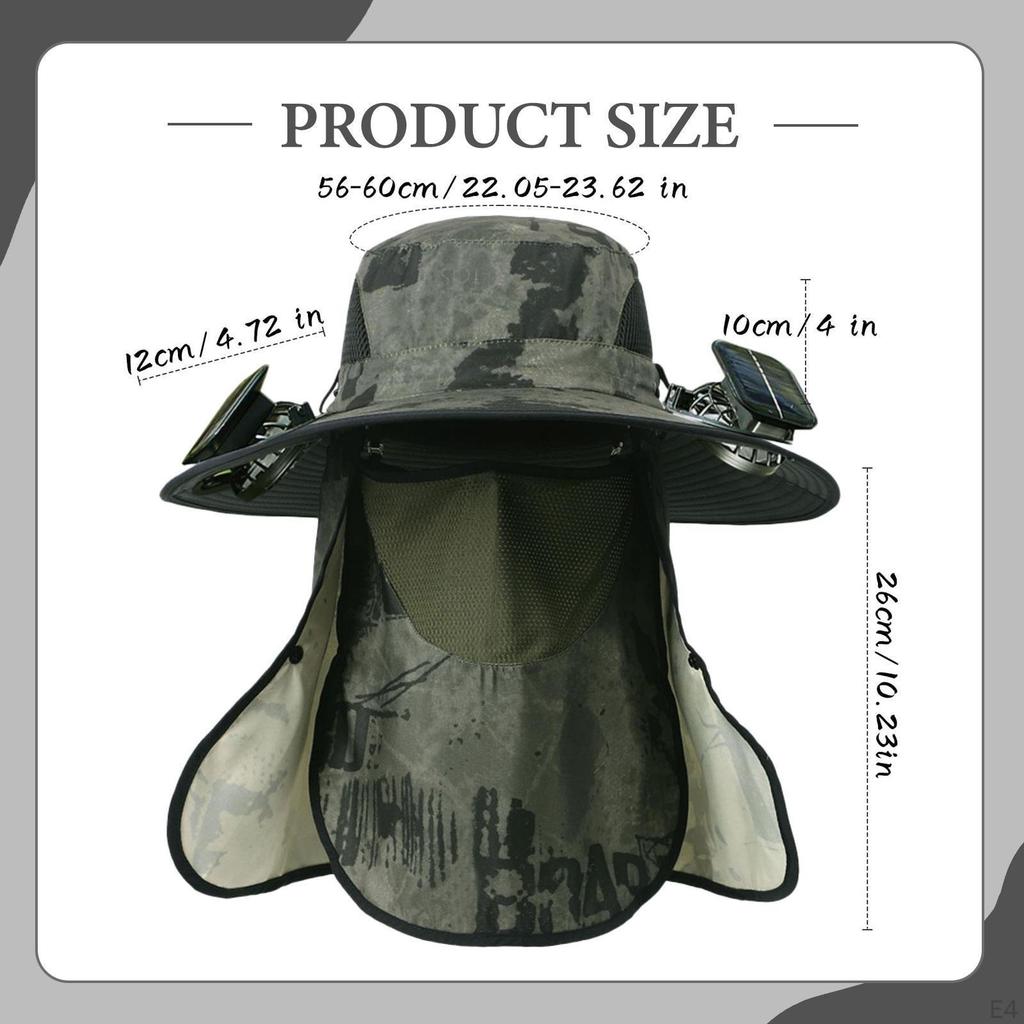 Adjustable Sun Hat Featuring A Fan, Suitable for Fishing And Garden Work