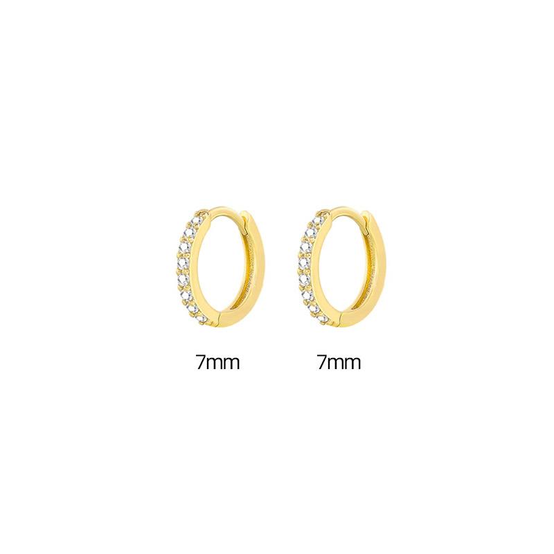 Huitan Simple Stylish Round Hoop Earrings Full Cubic Zirconia for Women Minimalist Earrings Gift Cool Ear Ring Statement Jewelry
