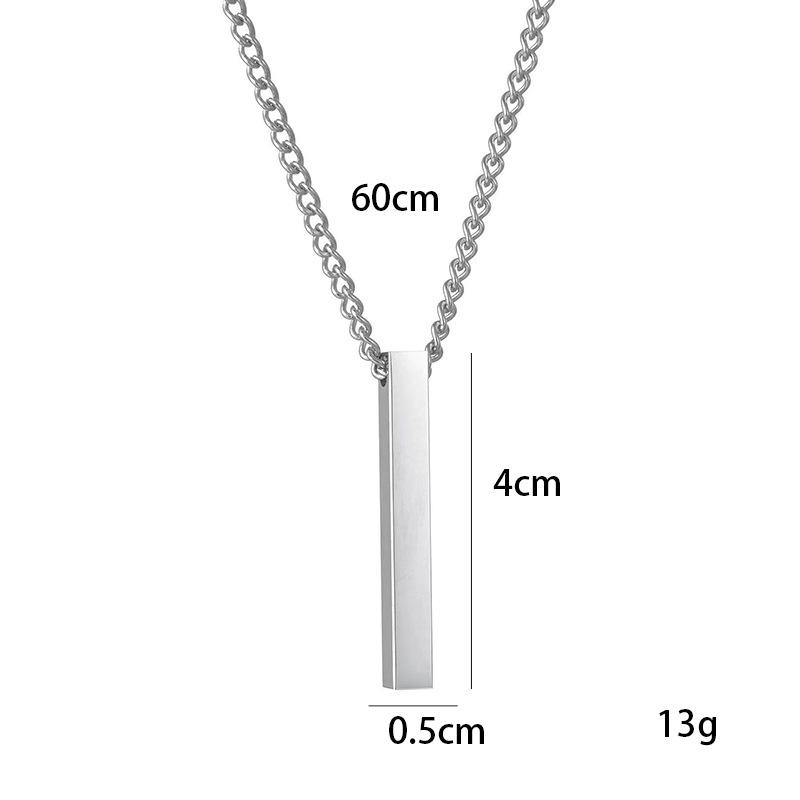 Popular Jewelry Personalized Pendant, Simple Glossy Name Cylinder Necklace