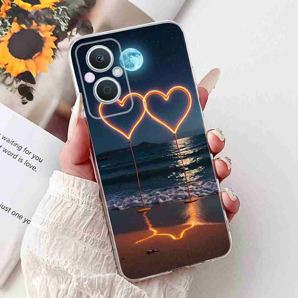 For Oppo A96 5G 6.43" PFUM10 Case PHA120 Luxurious Love Cute Cat TPU Soft Silicone Cover For Oppo Reno7 Z 5G CPH2343 Phone Shell