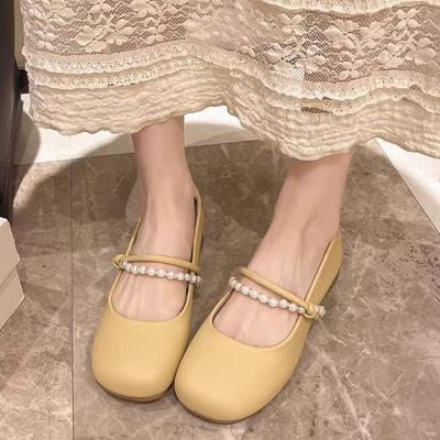 Chaussures de soirée douces à semelles plates, chaussures simples, chaussures Mary Jane pour femmes, nouvelles chaussures printemps et automne, à porter avec des jupes et petites chaussures en cuir à semelles souples