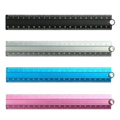 Scale-Lined Foldable Ruler with Metal Body and Center Joint for Drawing, Measuring, and Positioning Craft Layouts