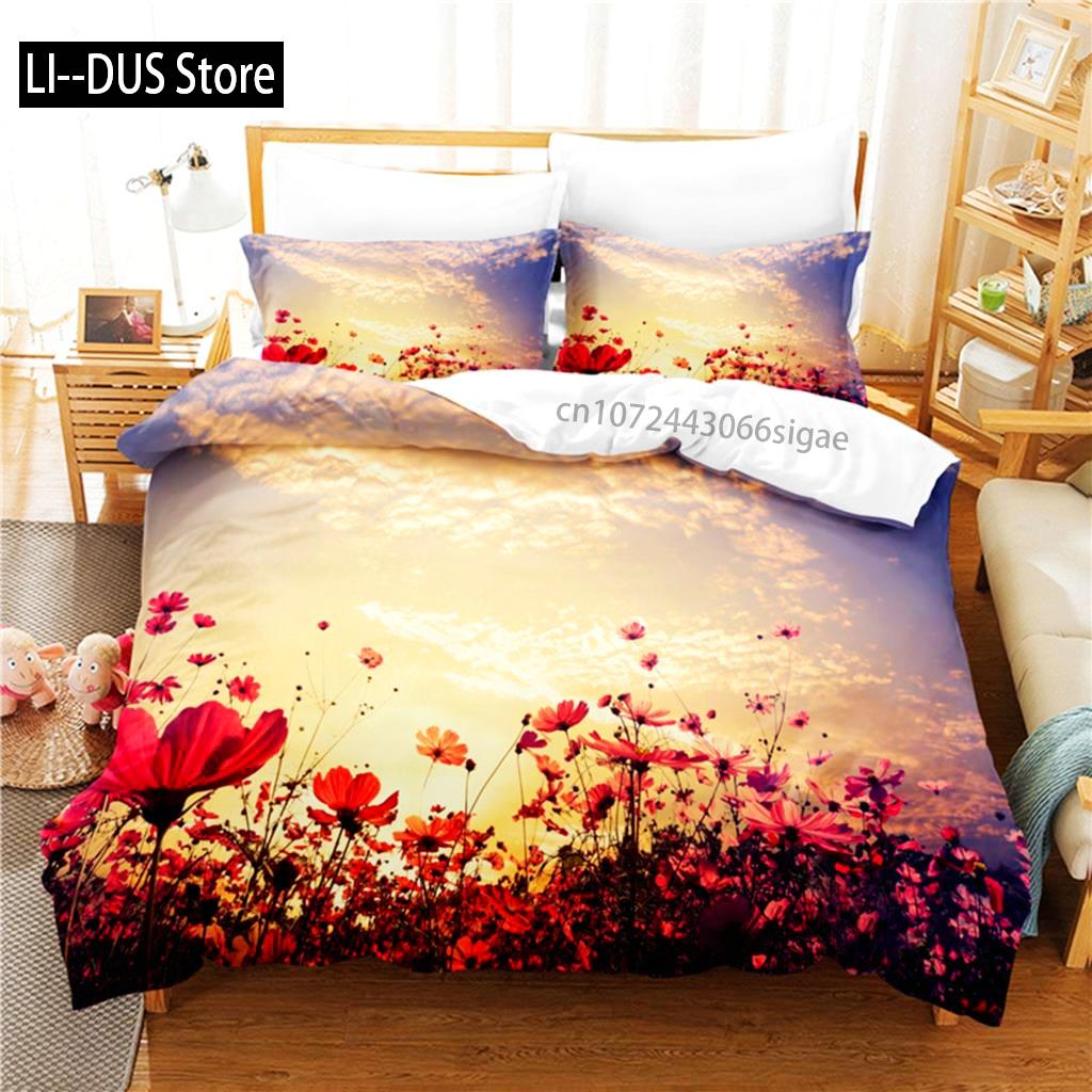 Gardenia Bedding Set Duvet Cover Set 3d Bedding Digital Printing Queen Size Bedding Set Fashion Design