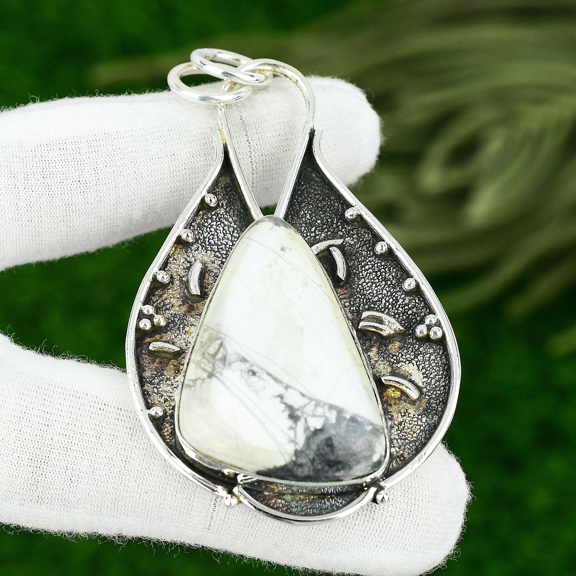 Friendship Day Sale Natural Howlite 925 Sterling Silver Wife New Pendant Jewelry