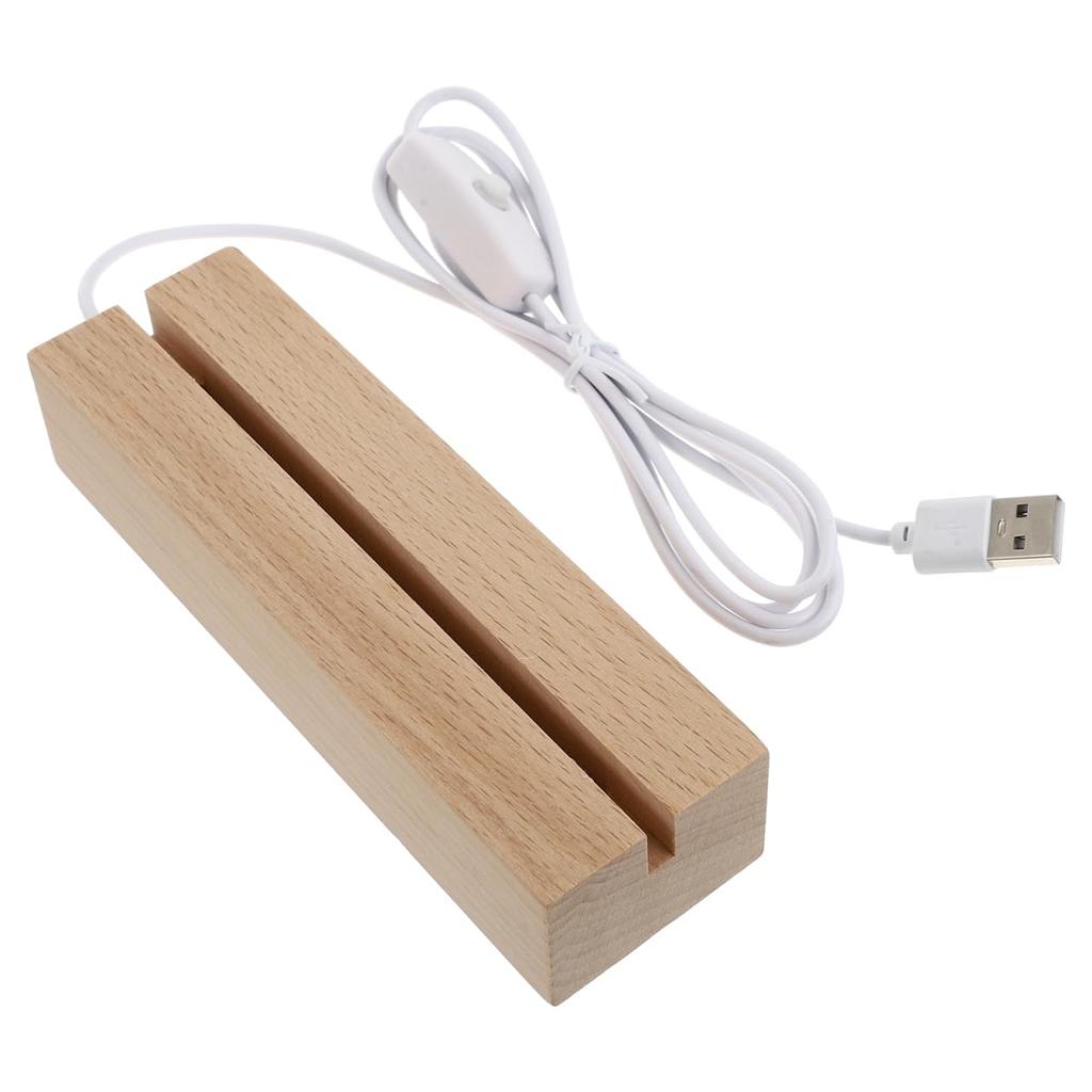 KESYOO Wooden LED Light Base, Set of 3, Made of Beech Wood, 6-inch, Lighting Stand, Base, USB Compatible, Home Use, Display Light Stand