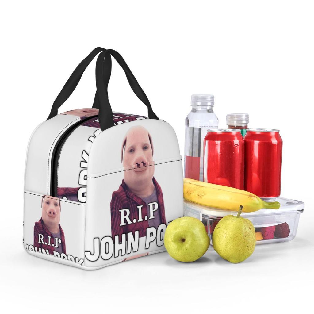 RIP John Pork Insulated Lunch Bag for Women Kids Portable Food Boxes Thermal Lunch Box Tote