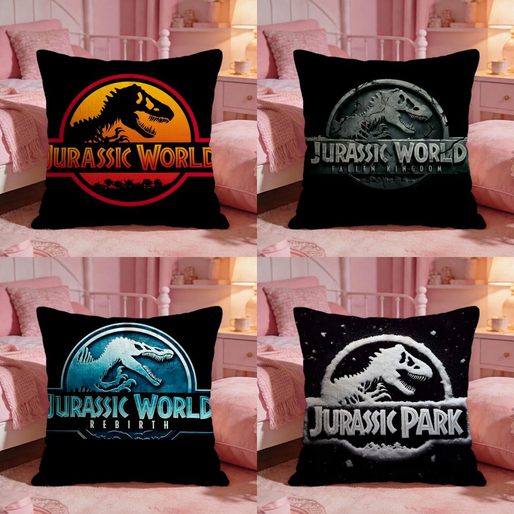 JJurassic WWorlds Movie Logo Cushion Cover Premium Comfort Reversible Pillow CoveTwo In One Design For Any Room Car Interior