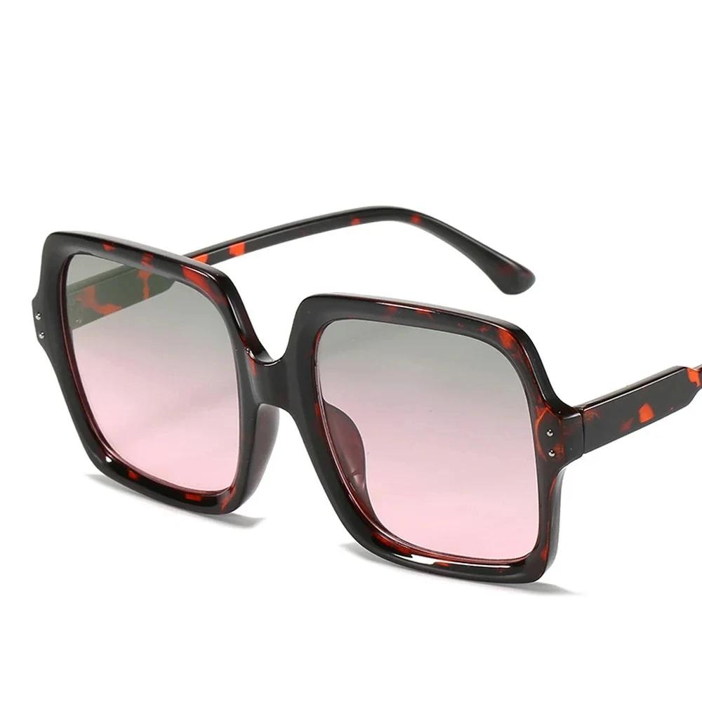 Durable High Quality Durable High Quality Vintage Oversize Square Sun Glasses Women Black Gradient Fashion Luxury