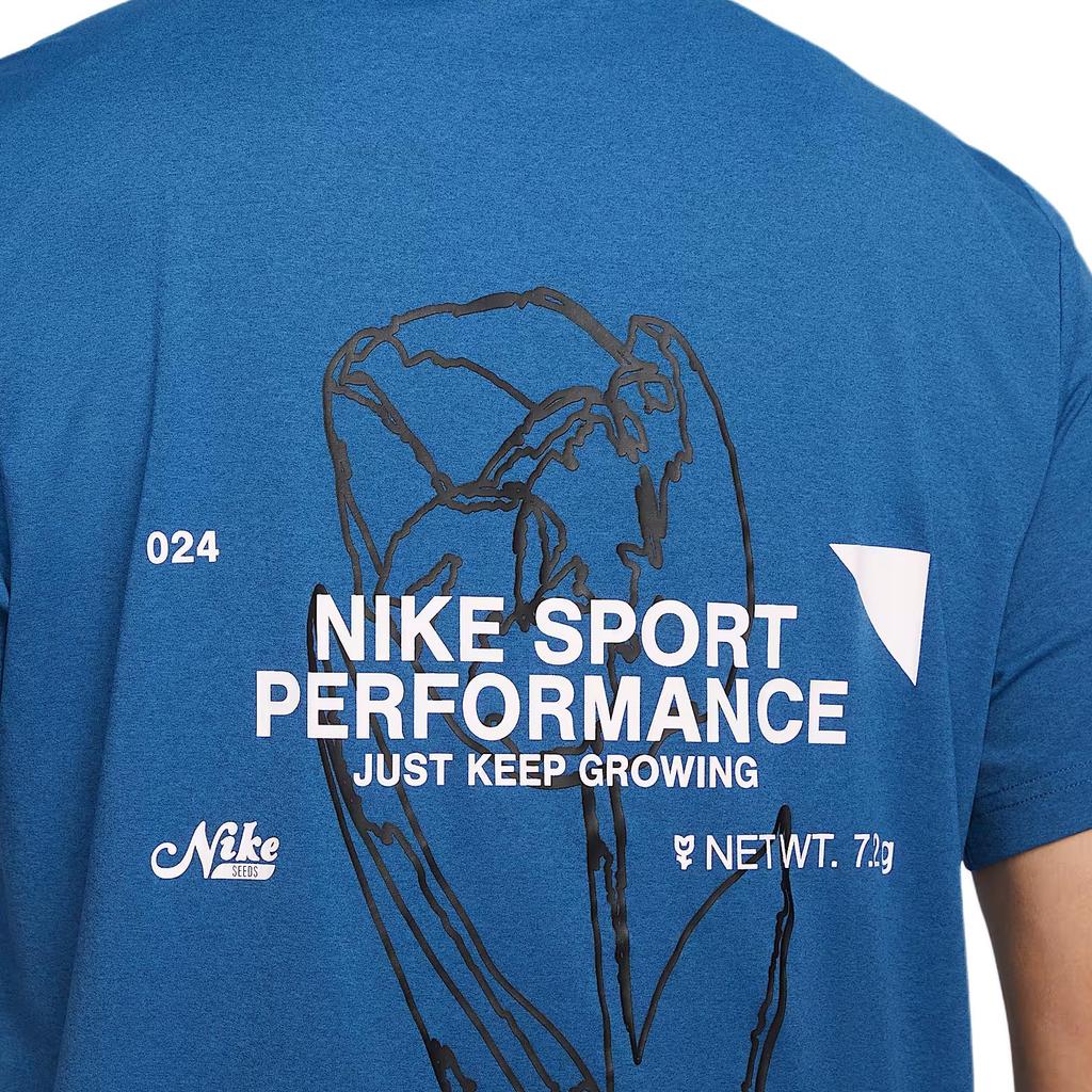 Nike Dri-FIT UV Protection Quick-Dry Logo Crew Neck Casual Breathable Short Sleeve T-Shirt Men Tops Blue FN3280-476