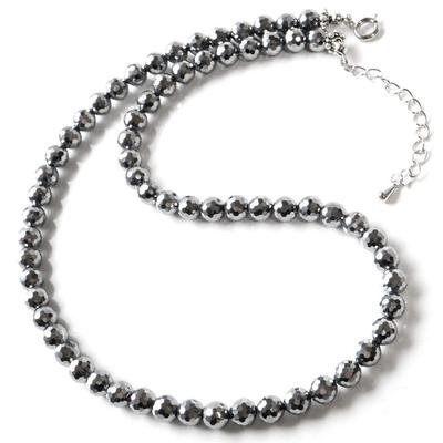 Genuine Terahertz Stone Mirror Ball Power Natural Hook Length 50cm [GOLD STONE] Necklace, 6mm, 128-facet Cut, Cut, Stone, Stone, Type, Approx.