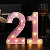 21st Decorative LED Light Up Numbers 21st Marquee Light Up Numbers Sign Birthday Table Decoration Glitter Pink 1 and 2 Suitable for Birthday Wedding
