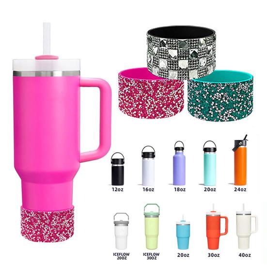 Strass-Silikon-Stiefel für 30-40oz Becher Funkelnder Glitzer-Tumbler Basis-Schutz Rutschfeste Stoßfeste Becherhülle Stylisches Accessoire