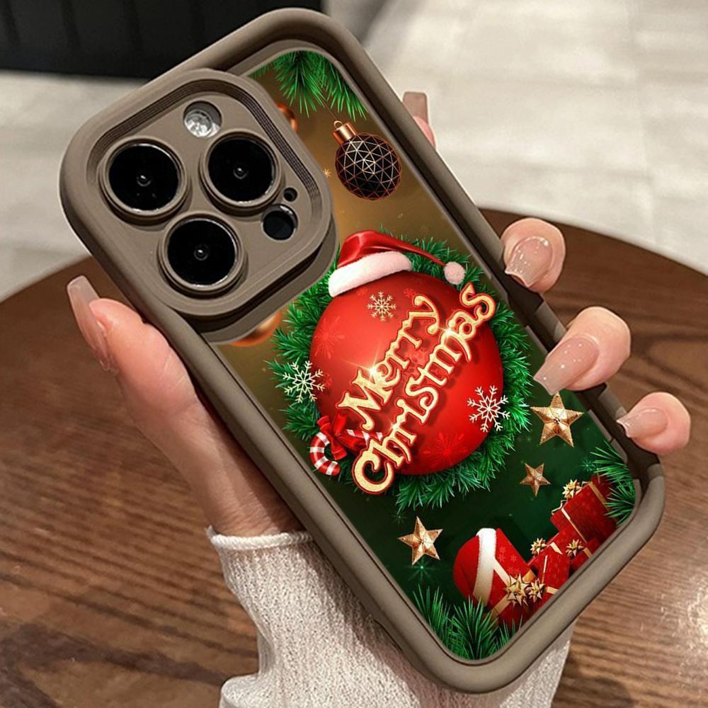 Ae113 Crăciun Fericit artă Moș Crăciun artă design Huse de telefon pentru iPhone 16 14 13 11 Pro Max 15 7 8 Plus 12 mini XR XS Max Husă de protecție pentru scară de înger