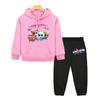 Boys Girl Hooded Sets Super Kitties Anime Hoodie Fleece Sweatshirt Cat Jacket 2pcs Pullover+pant Autumn Kids Boutique Clothes