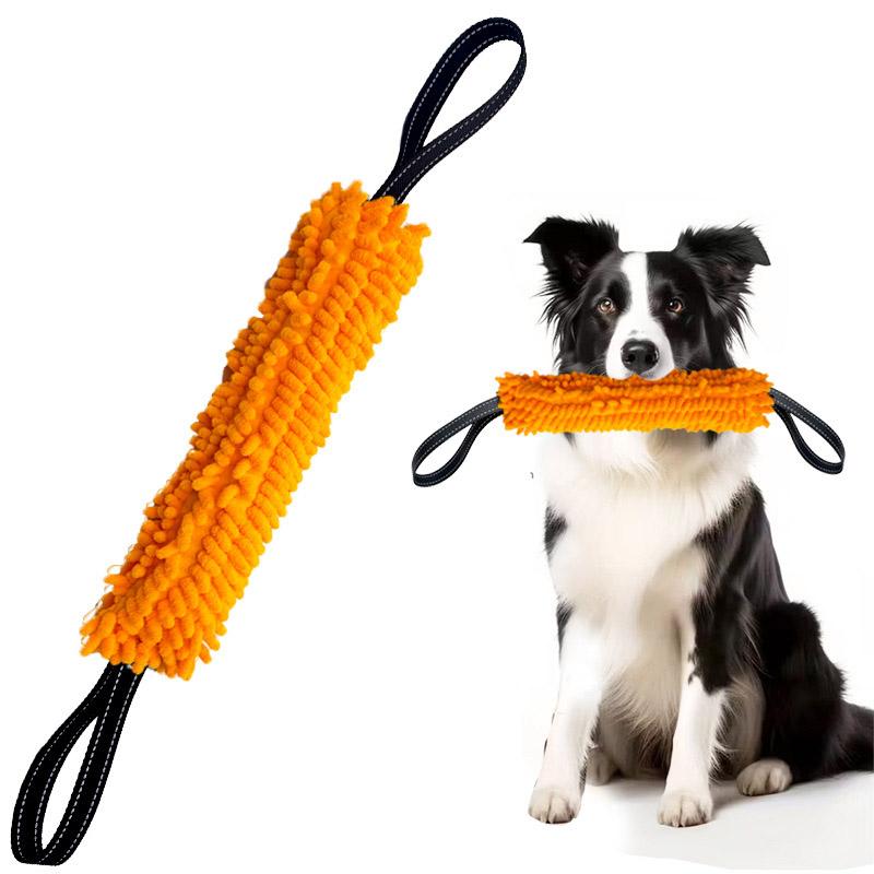 Colorful Double Handle Interactive Dog Toy Outdoor Training Equipment Teeth Grinding Plush Toy for Medium Large Dogs Pet Stuff