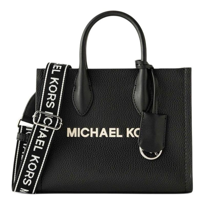 MICHAEL KORS Mirella brand logo cowhide shoulder crossbody handbag small size women s black чёрный