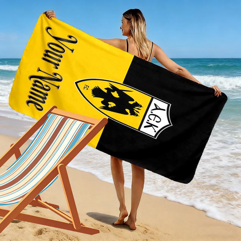 Individueller Name AEK F.C. Bedrucktes Strandtuch, Großes Weiches Schnelltrocknendes Handtuch für Strand Camping Schwimmen -HE167