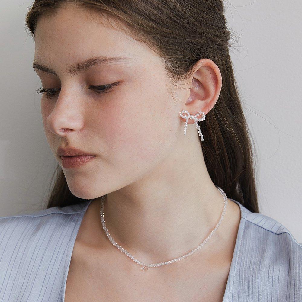 (92.5 Silver) Crystal Mirror Ball Necklace Nz2412 Silver