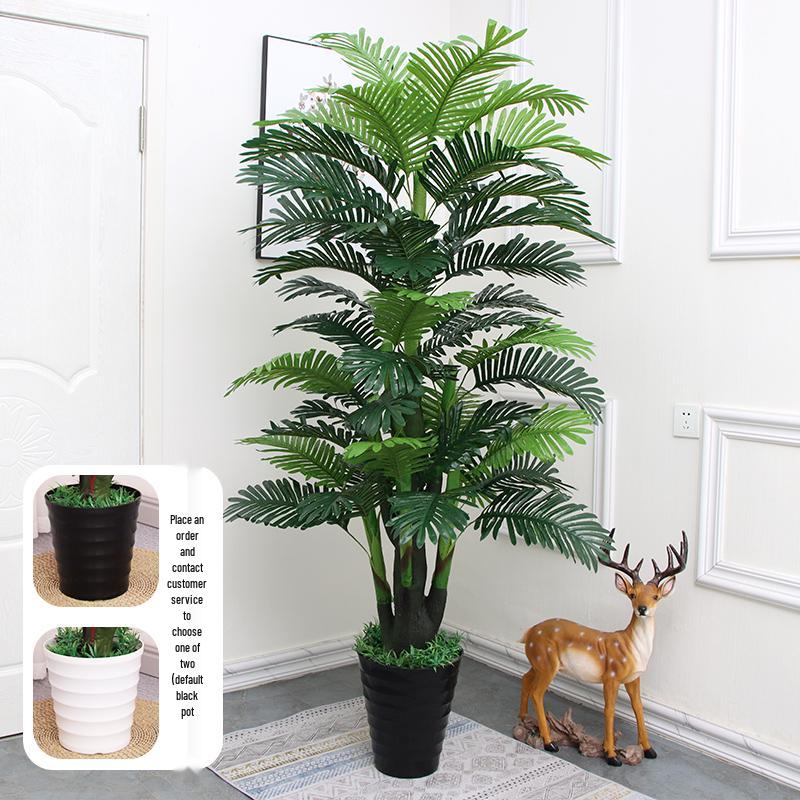 Große künstliche Fischschwanzpalme als Zimmerpflanze | Indoor-Kunstgrün für die Wohnzimmerdekoration