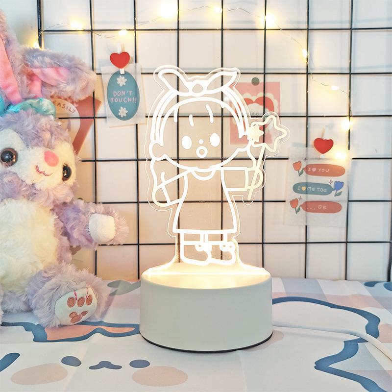 3D Cartoon Night Light: Custom Acrylic Bedside Lamp for Atmosphere & Gifts