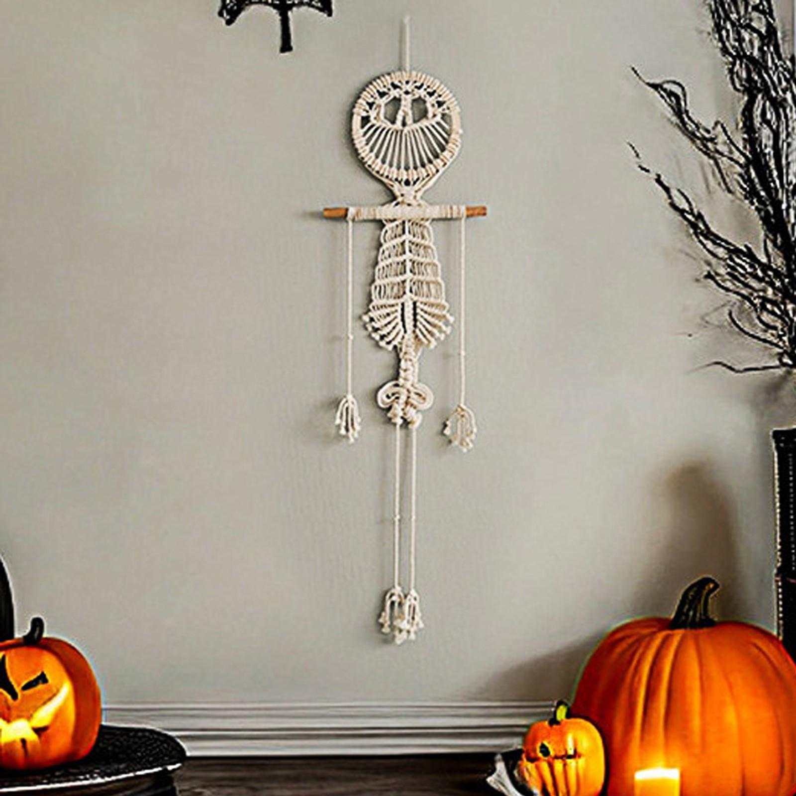 

Bohemian Style Lace Wall Hanging, Halloween Decoration Human Skeleton Tapestry, Cute Body Decoration, Suitable For Dormitory Bedroom Living Room One Size білий