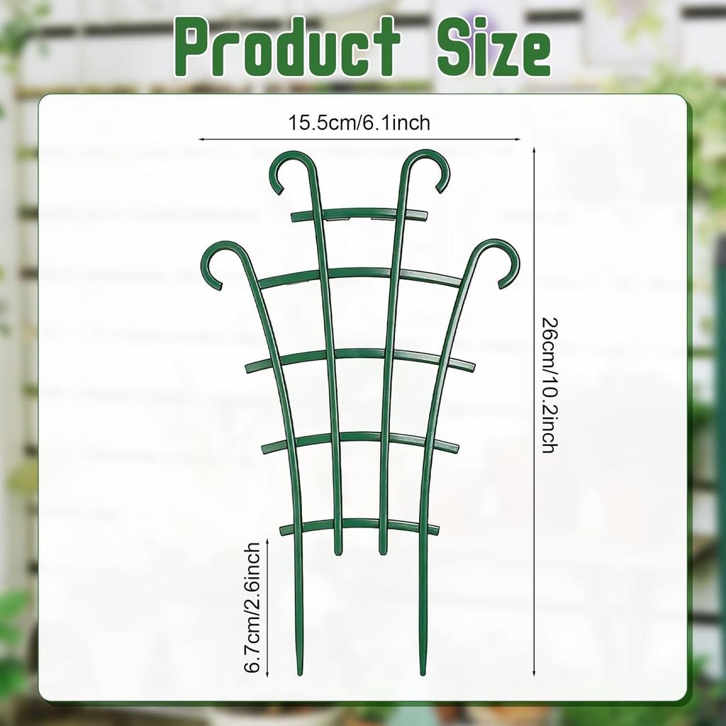 4 Pack Trellis for Potted Plants, Stackable Small Plant Trellis for Indoor Climbing Plants, Potted Plant Trellis for Houseplants, Mini Plastic Garden